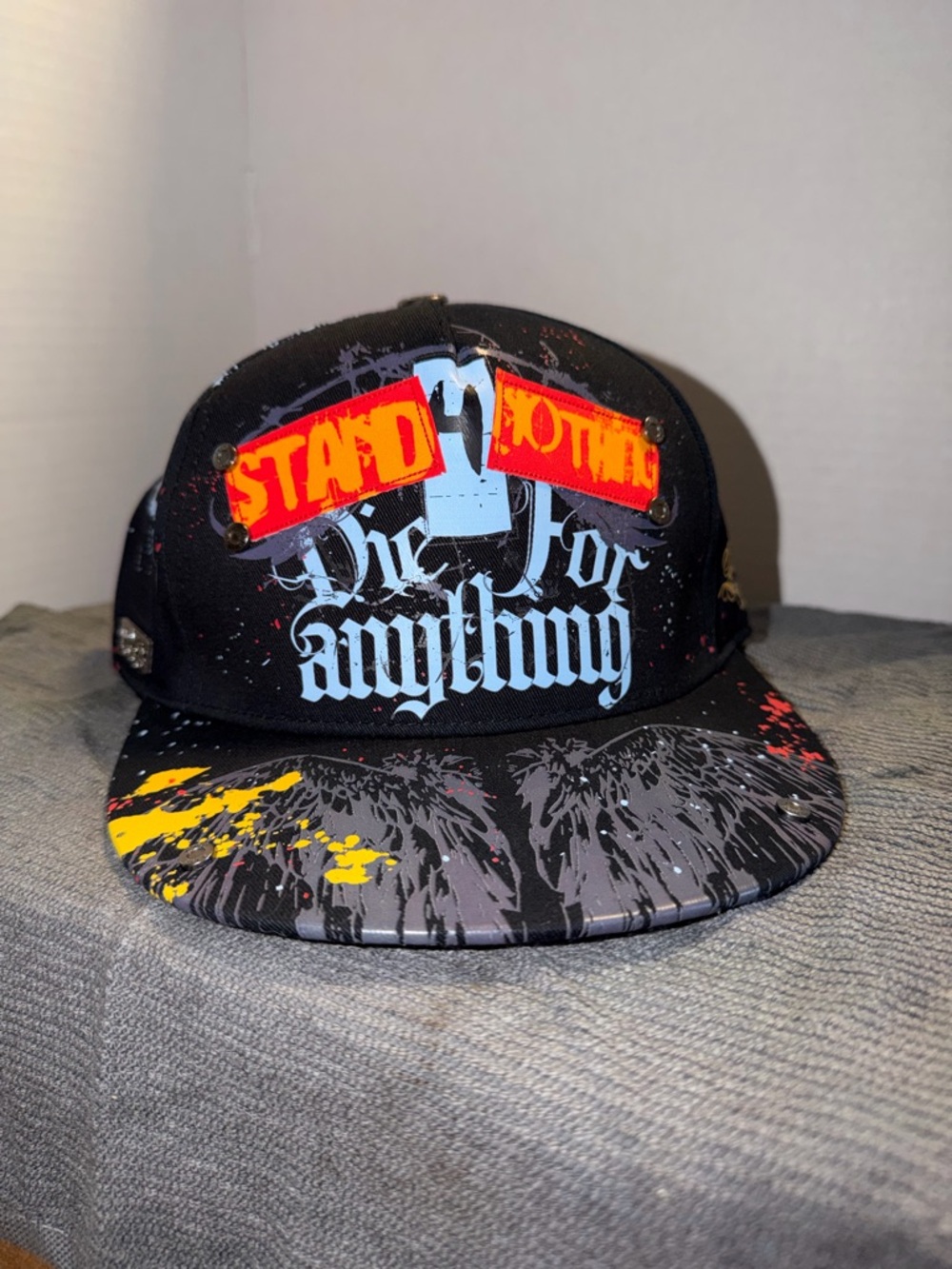Blac Label “Stand for Nothing” Snapback Hat Black Streetwear NWT